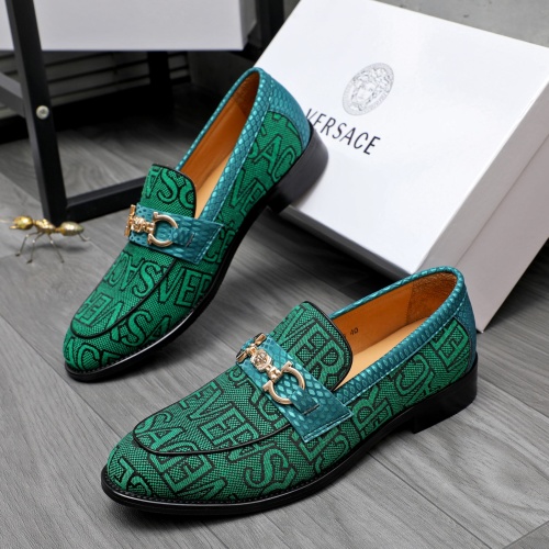 Versace Leather Shoes For Men #1243913 $85.00 USD, Wholesale Replica Versace Leather Shoes