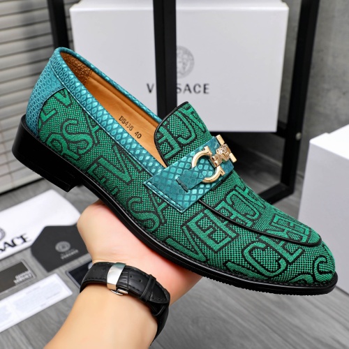 Replica Versace Leather Shoes For Men #1243913 $85.00 USD for Wholesale