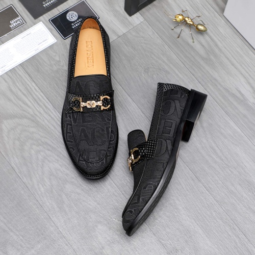 Replica Versace Leather Shoes For Men #1243916 $85.00 USD for Wholesale