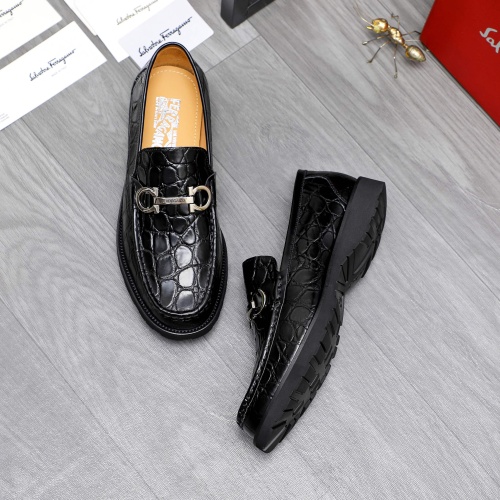 Replica Salvatore Ferragamo Leather Shoes For Men #1243972 $88.00 USD for Wholesale