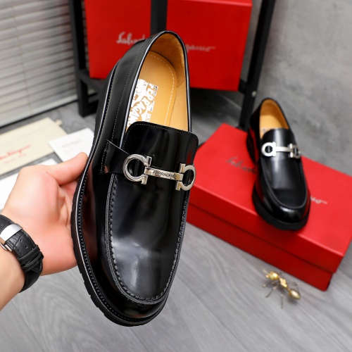 Replica Salvatore Ferragamo Leather Shoes For Men #1243973 $88.00 USD for Wholesale