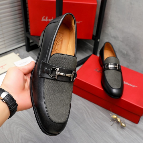 Replica Salvatore Ferragamo Leather Shoes For Men #1243975 $82.00 USD for Wholesale