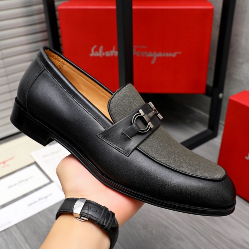 Replica Salvatore Ferragamo Leather Shoes For Men #1243975 $82.00 USD for Wholesale