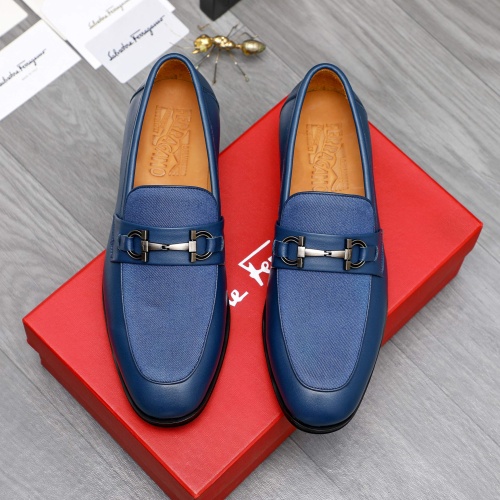 Replica Salvatore Ferragamo Leather Shoes For Men #1243979 $82.00 USD for Wholesale