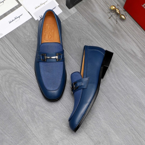 Replica Salvatore Ferragamo Leather Shoes For Men #1243979 $82.00 USD for Wholesale