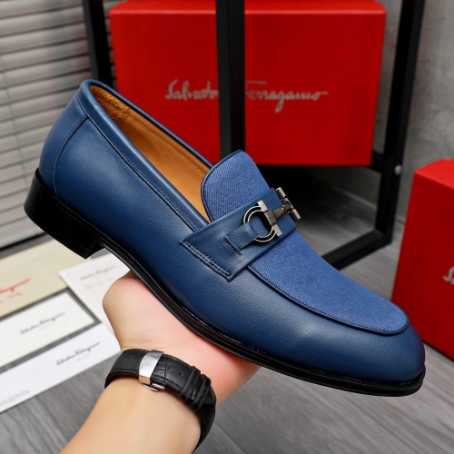 Replica Salvatore Ferragamo Leather Shoes For Men #1243979 $82.00 USD for Wholesale