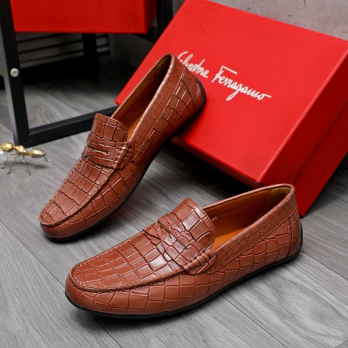 Salvatore Ferragamo Leather Shoes For Men #1243991 $68.00 USD, Wholesale Replica Salvatore Ferragamo Leather Shoes