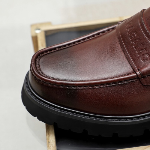 Replica Salvatore Ferragamo Leather Shoes For Men #1243993 $85.00 USD for Wholesale