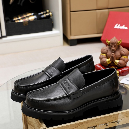 Replica Salvatore Ferragamo Leather Shoes For Men #1243995 $85.00 USD for Wholesale