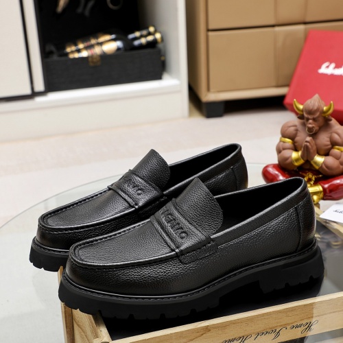 Replica Salvatore Ferragamo Leather Shoes For Men #1243996 $85.00 USD for Wholesale