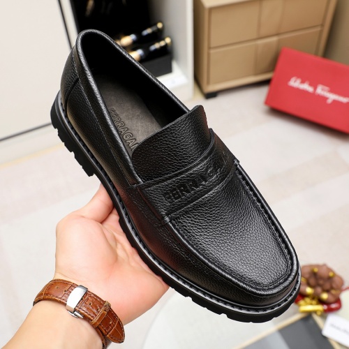 Replica Salvatore Ferragamo Leather Shoes For Men #1243996 $85.00 USD for Wholesale