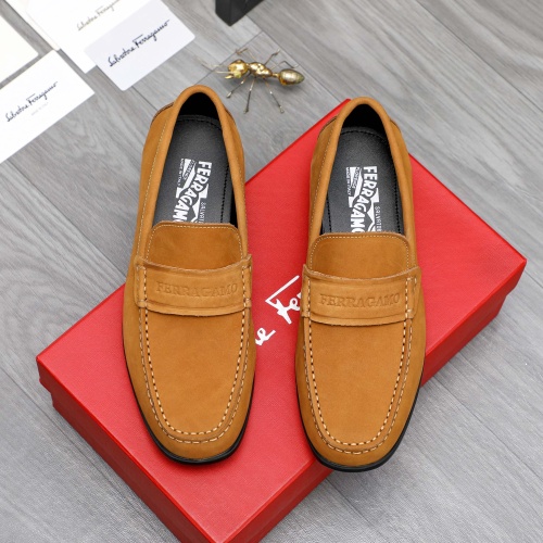 Replica Salvatore Ferragamo Leather Shoes For Men #1243997 $82.00 USD for Wholesale