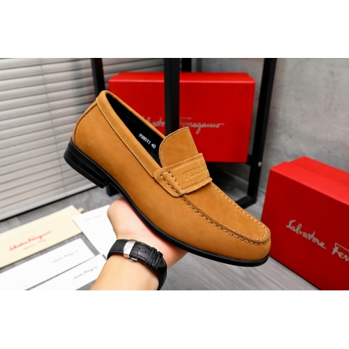 Replica Salvatore Ferragamo Leather Shoes For Men #1243997 $82.00 USD for Wholesale