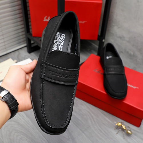 Replica Salvatore Ferragamo Leather Shoes For Men #1243999 $82.00 USD for Wholesale