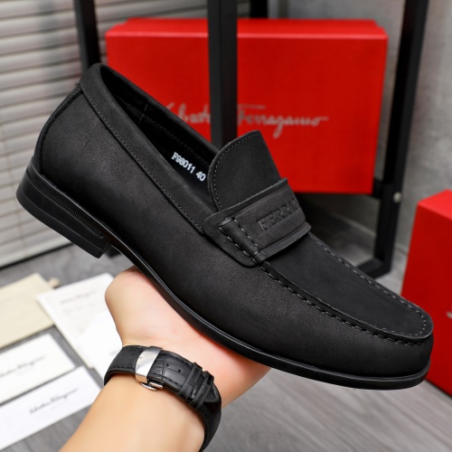 Replica Salvatore Ferragamo Leather Shoes For Men #1243999 $82.00 USD for Wholesale