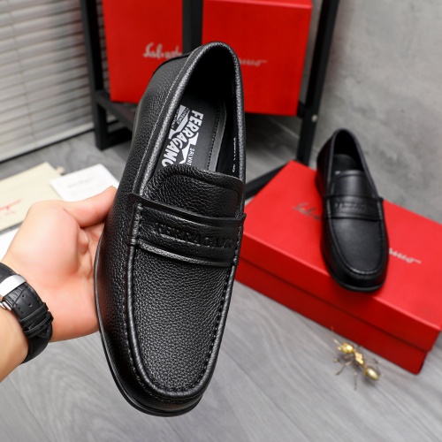 Replica Salvatore Ferragamo Leather Shoes For Men #1244000 $82.00 USD for Wholesale