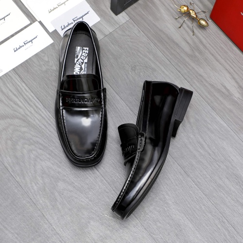 Replica Salvatore Ferragamo Leather Shoes For Men #1244002 $82.00 USD for Wholesale