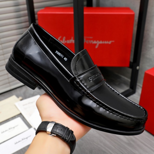 Replica Salvatore Ferragamo Leather Shoes For Men #1244002 $82.00 USD for Wholesale