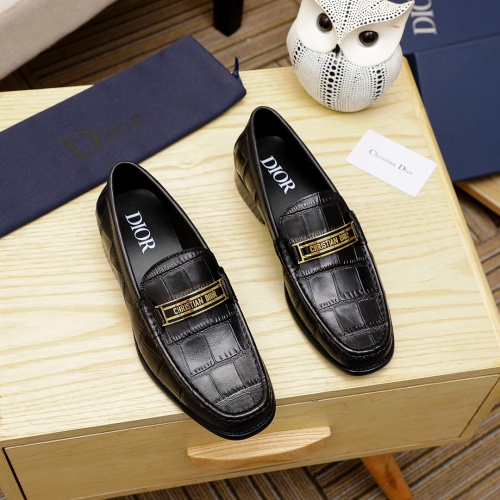 Replica Christian Dior Leather Shoes For Men #1244034 $85.00 USD for Wholesale