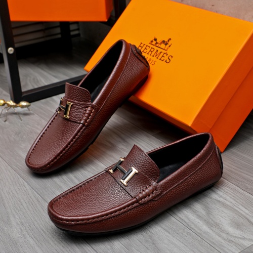 Hermes Leather Shoes For Men #1244043 $68.00 USD, Wholesale Replica Hermes Leather Shoes