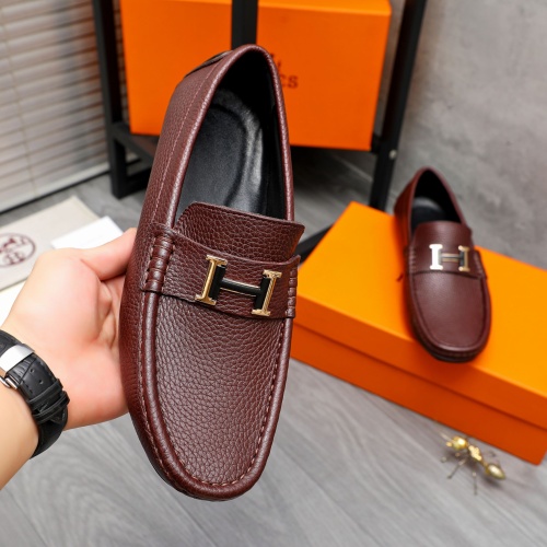 Replica Hermes Leather Shoes For Men #1244043 $68.00 USD for Wholesale