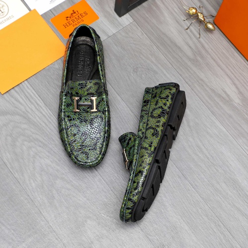 Replica Hermes Leather Shoes For Men #1244044 $68.00 USD for Wholesale