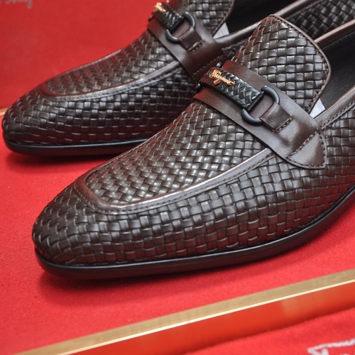 Replica Salvatore Ferragamo Leather Shoes For Men #1244486 $102.00 USD for Wholesale