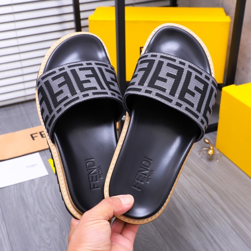 Replica Fendi Slippers For Men #1244526 $52.00 USD for Wholesale