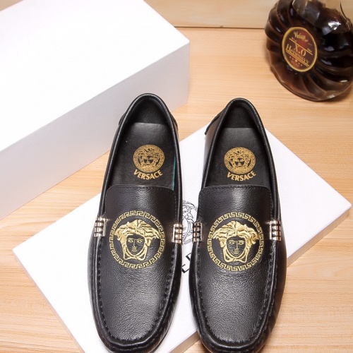 Versace Leather Shoes For Men #1244715 $72.00 USD, Wholesale Replica Versace Leather Shoes