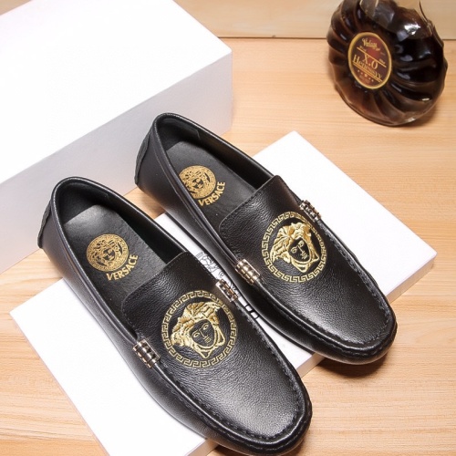 Replica Versace Leather Shoes For Men #1244715 $72.00 USD for Wholesale