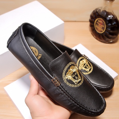 Replica Versace Leather Shoes For Men #1244715 $72.00 USD for Wholesale