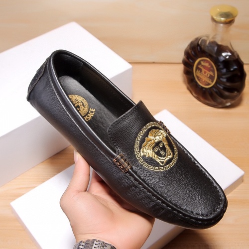 Replica Versace Leather Shoes For Men #1244715 $72.00 USD for Wholesale