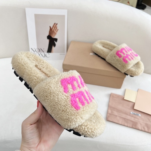 Replica MIU MIU Slippers For Women #1244763 $96.00 USD for Wholesale