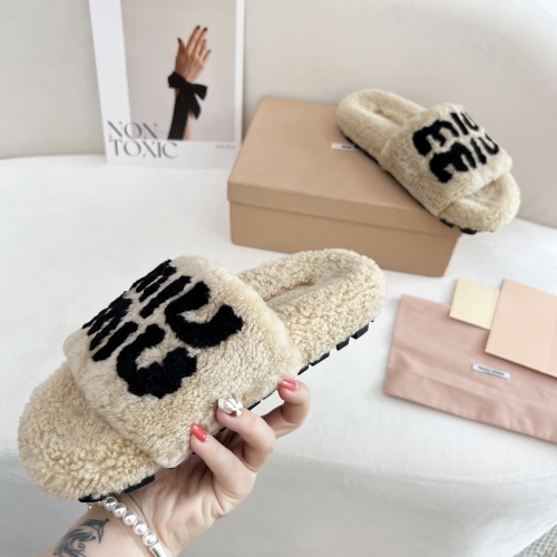 Replica MIU MIU Slippers For Women #1244766 $96.00 USD for Wholesale