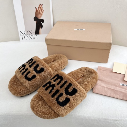 Replica MIU MIU Slippers For Women #1244767 $96.00 USD for Wholesale