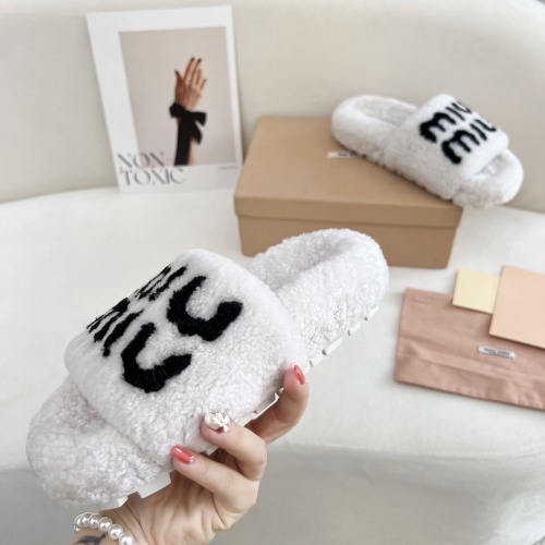 Replica MIU MIU Slippers For Women #1244768 $96.00 USD for Wholesale