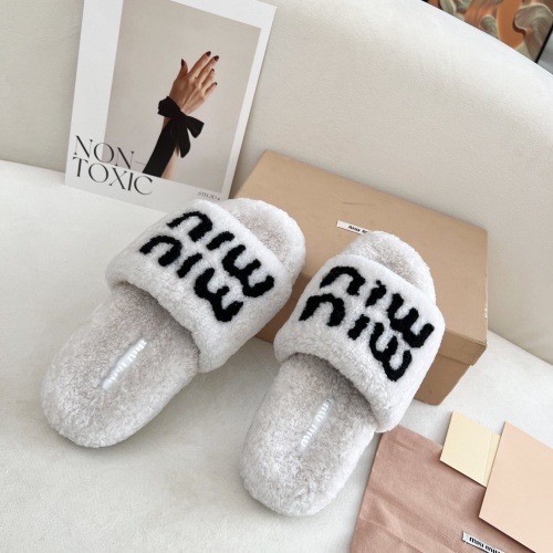 Replica MIU MIU Slippers For Women #1244768 $96.00 USD for Wholesale