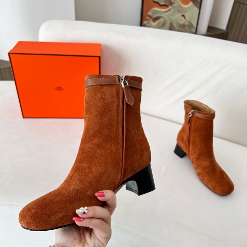 Replica Hermes Boots For Women #1244791 $115.00 USD for Wholesale