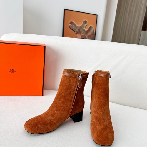 Replica Hermes Boots For Women #1244791 $115.00 USD for Wholesale