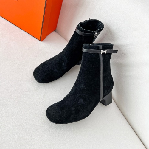 Replica Hermes Boots For Women #1244792 $115.00 USD for Wholesale