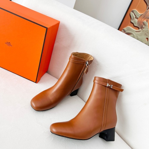 Replica Hermes Boots For Women #1244793 $115.00 USD for Wholesale