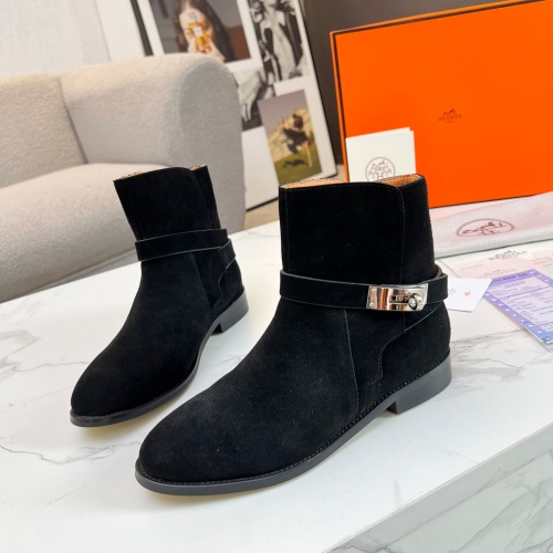 Replica Hermes Boots For Women #1244804 $98.00 USD for Wholesale