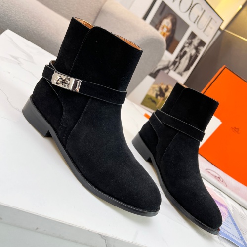 Replica Hermes Boots For Women #1244804 $98.00 USD for Wholesale