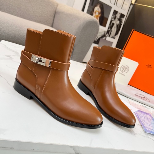 Replica Hermes Boots For Women #1244806 $98.00 USD for Wholesale