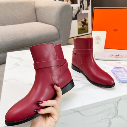 Replica Hermes Boots For Women #1244807 $98.00 USD for Wholesale