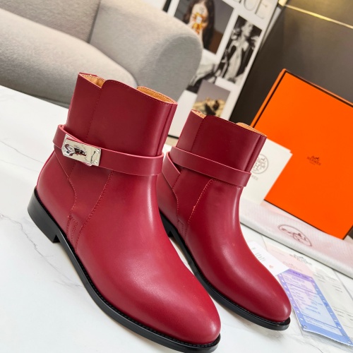 Replica Hermes Boots For Women #1244807 $98.00 USD for Wholesale