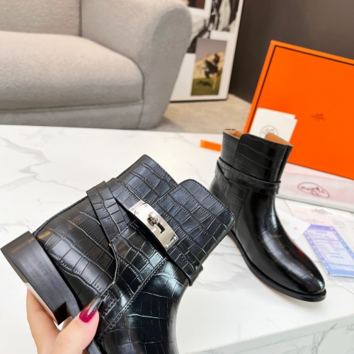 Replica Hermes Boots For Women #1244818 $100.00 USD for Wholesale