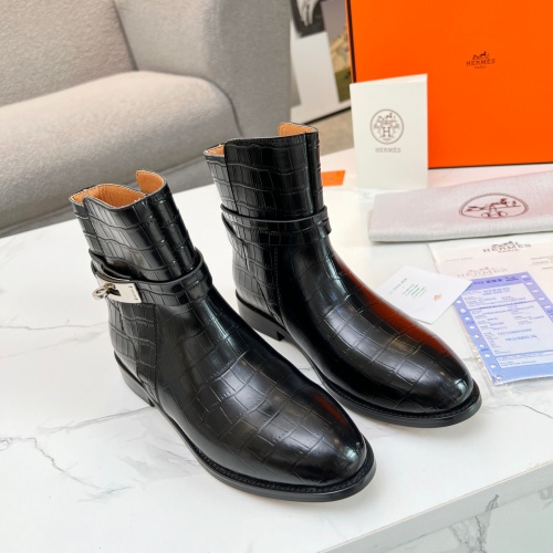 Replica Hermes Boots For Women #1244818 $100.00 USD for Wholesale