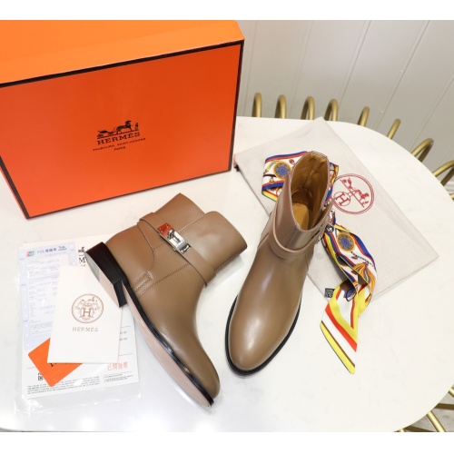 Replica Hermes Boots For Women #1244825 $98.00 USD for Wholesale