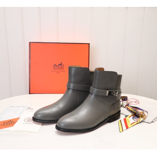 Replica Hermes Boots For Women #1244826 $98.00 USD for Wholesale